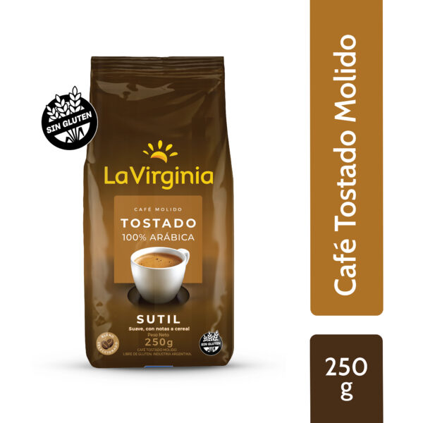 La Virginia Café Tostado molido Sutil 100% arábica x 250 Grs. - Imagen 2
