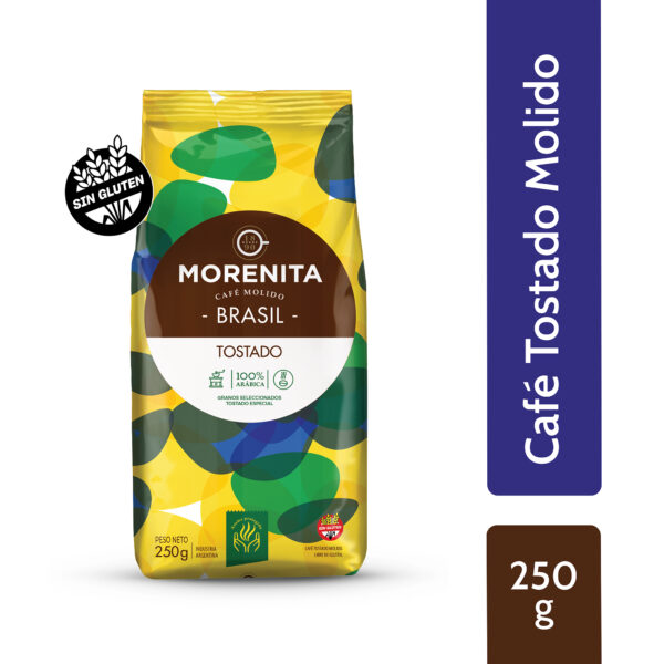 Morenita Café Tostado molido Brasil 100% x 250 Grs. - Imagen 2